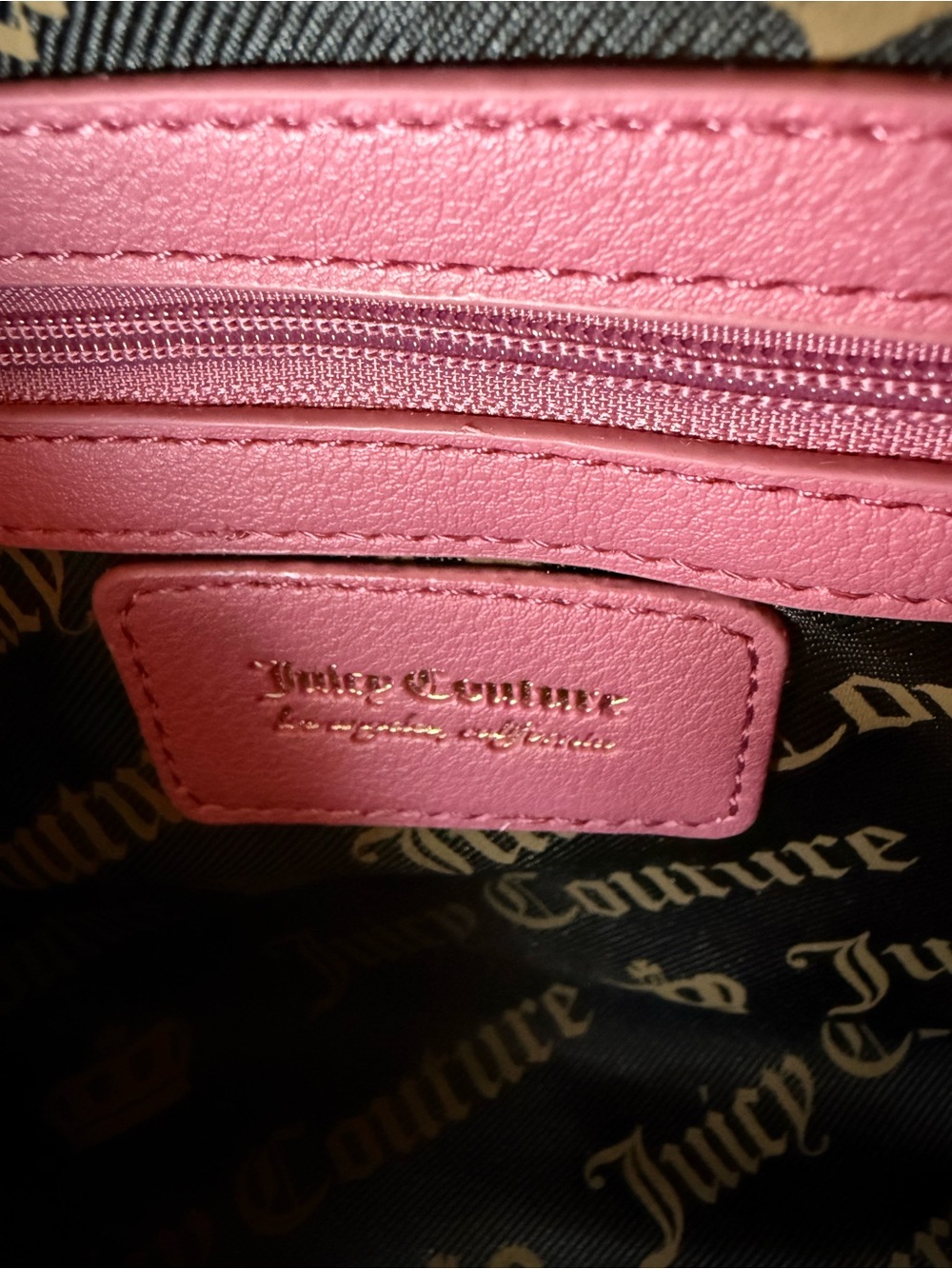 🦩 Juicy Couture Pink Plaid Varsity Satchel Handbag with Plush Charm - Picture 10 of 11